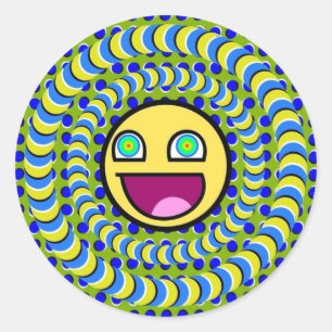 Roterende ringen Optische illusie Ronde Sticker
