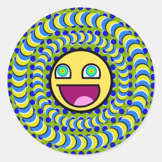 Roterende ringen Optische illusie Ronde Sticker (Voorkant)