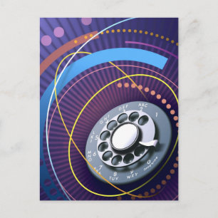 Roterende telefoon Abstract ontwerp Briefkaart
