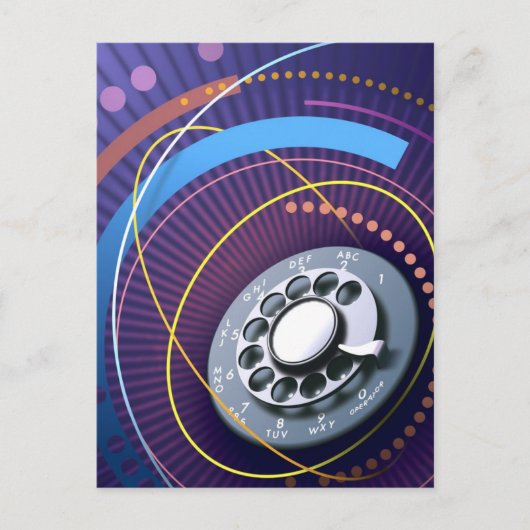 Roterende telefoon Abstract ontwerp Briefkaart (Voorkant)