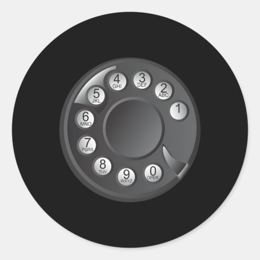 Roterende telefoon Halloween wijzerplaat telefoon Ronde Sticker (Voorkant)