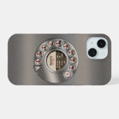 roterende telefoon iPhone 15 hoesje (Achterkant horizontaal)