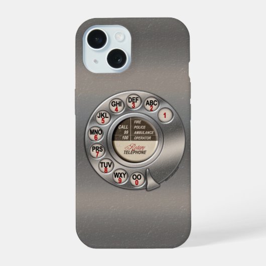  roterende telefoon iPhone 15 hoesje (Achterkant)