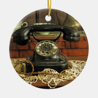 Roterende telefoon keramisch ornament