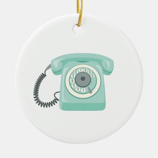 Roterende telefoon keramisch ornament (Voorkant)