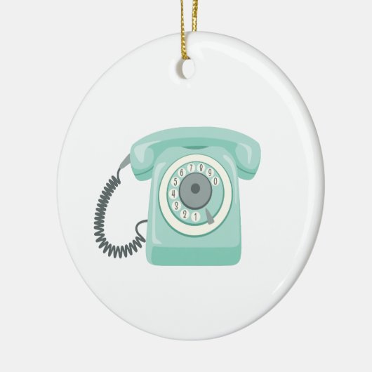 Roterende telefoon keramisch ornament (Links)