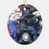 Roterende telefoon keramisch ornament (Links)