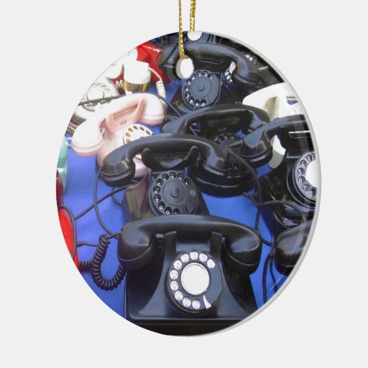 Roterende telefoon keramisch ornament (Links)