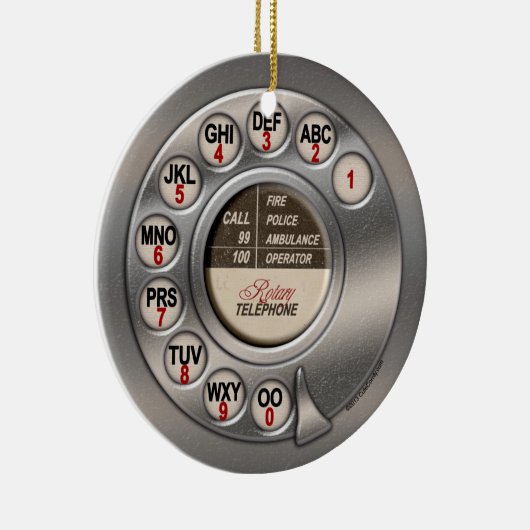  roterende telefoon keramisch ornament (Rechts)