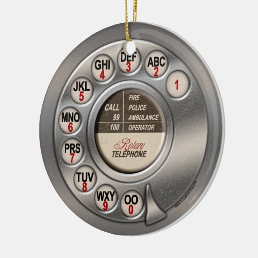  roterende telefoon keramisch ornament (Links)