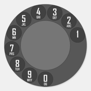 Roterende telefoon ronde sticker