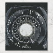  roterende telefoon wijn etiket (Enkel label)