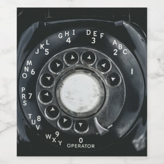  roterende telefoon wijn etiket (Enkel label)