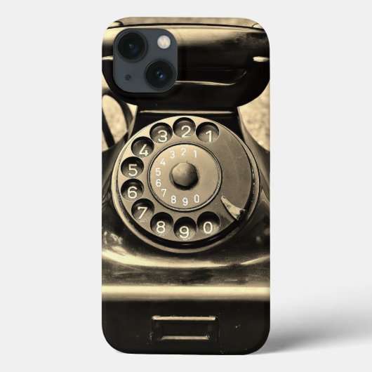  roterende telefoon zwart sepia foto Case-Mate iPhone case (Achterkant)