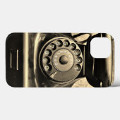  roterende telefoon zwart sepia foto Case-Mate iPhone case (Achterkant (horizontaal))