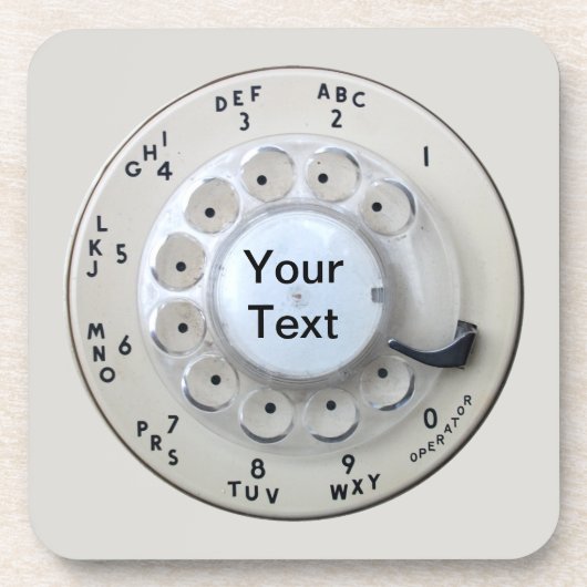 Roterende telefoonlijn van Cream Drankjes Onderzetter (Voorkant)
