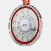 Roterende telefoonlijn van Cream Metalen Ornament (Links)