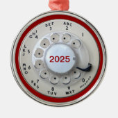 Roterende telefoonlijn van Cream Metalen Ornament (Voorkant)