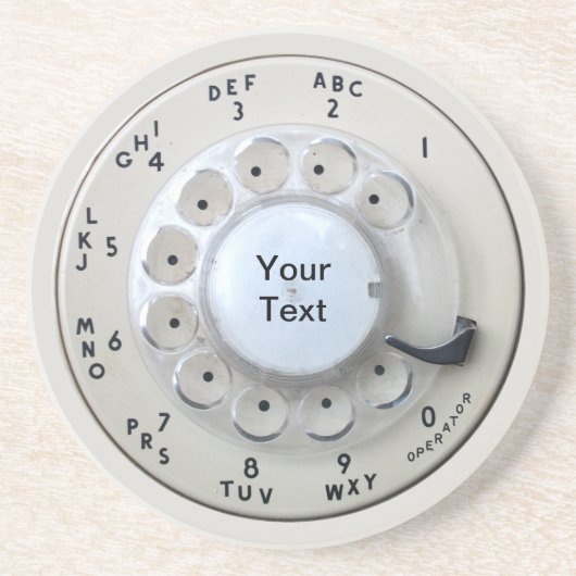 Roterende telefoonlijn van Cream Zandsteen Onderzetter (Voorkant)