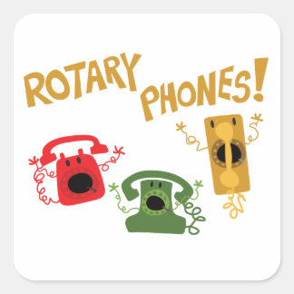 Roterende telefoons! vierkante sticker