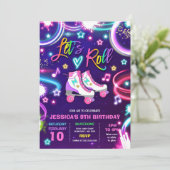 Roterende vogeldag Neon Glow Skating Kaart (Staand voorkant)