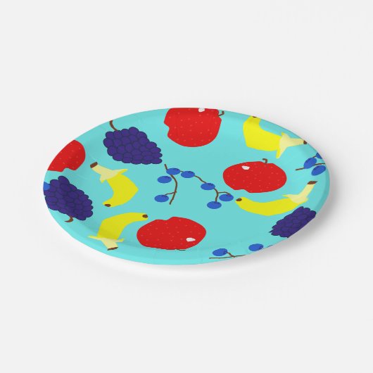 roterende vruchten papieren bordje (Gekanteld)