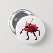 Rotes TickToc Monster - Ronde Button 5,7 Cm (Voorkant /achterkant)