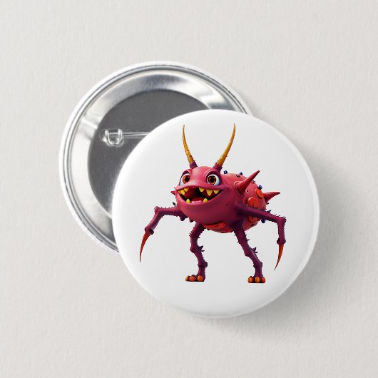 Rotes TickToc Monster - Ronde Button 5,7 Cm (Voorkant /achterkant)