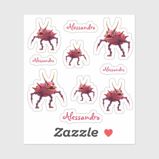 Rotes TickToc Monster - Sticker (Vel)