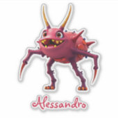 Rotes TickToc Monster - Sticker (Voorkant)