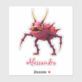 Rotes TickToc Monster - Sticker