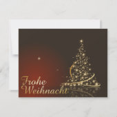 Rotes Weihnachtsmotiv mit goldenem Weihnachtsbaum Kaart (Voorkant)