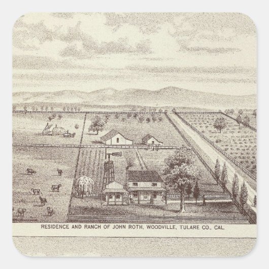 Roth, scruggs ranches vierkante sticker (Voorkant)