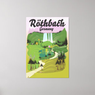 Röthbach Duitsland —  reisposter Canvas Afdruk