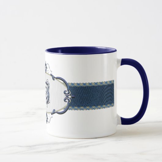 Rothenburg Blue Monogram-Letter I Mok (Rechts)