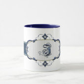 Rothenburg Blue Monogram-Letter I Mok (Midden)