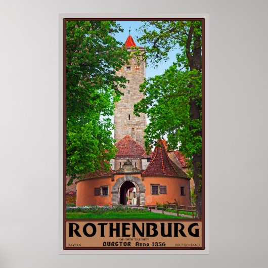 Rothenburg Castle Gate Poster (Voorkant)