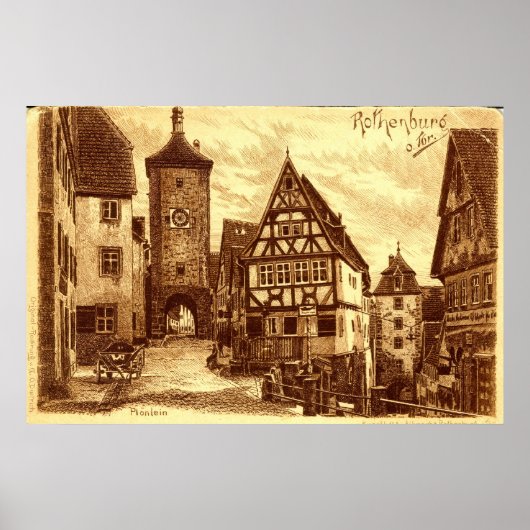 Rothenburg Duitsland 1907 Poster (Voorkant)