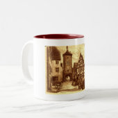 Rothenburg Duitsland 1907  Tweekleurige Koffiemok (Voorkant links)