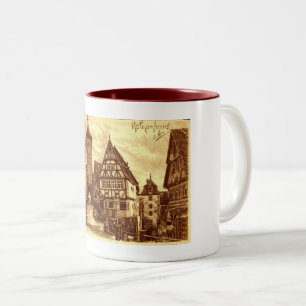 Rothenburg Duitsland 1907  Tweekleurige Koffiemok
