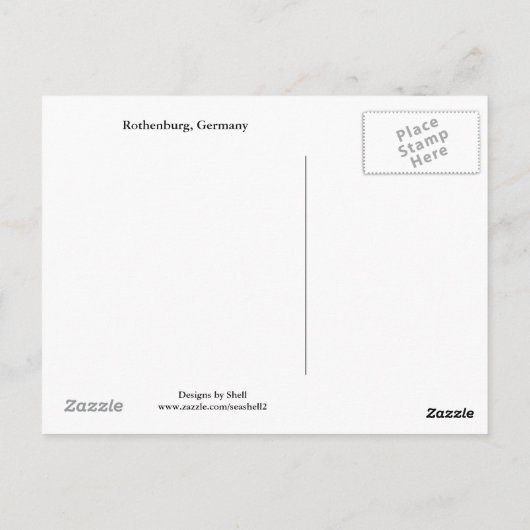 Rothenburg, Duitsland Briefkaart (Achterkant)