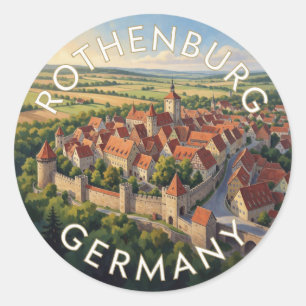 Rothenburg Duitsland Middeleeuwse Omwalde Stad Ronde Sticker