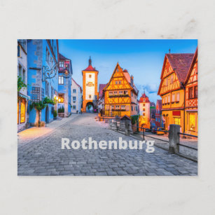 Rothenburg, Duitsland Street City Uitzicht Briefkaart