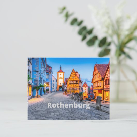 Rothenburg, Duitsland Street City Uitzicht Briefkaart (Staand voorkant)
