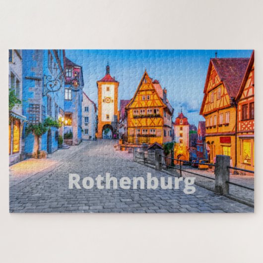 Rothenburg, Duitsland Street City Uitzicht Legpuzzel (Horizontaal)
