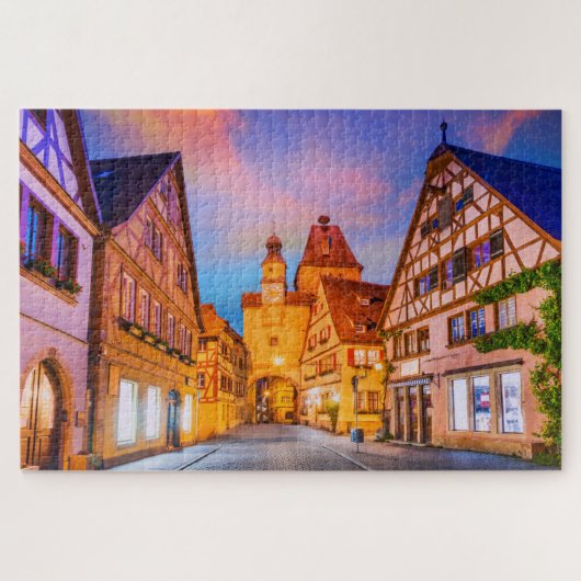 Rothenburg - Een romantisch Uitzicht van middeleeu Legpuzzel (Horizontaal)