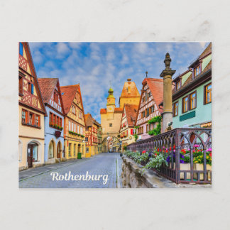 Rothenburg, Germany Medieval Street Buildings Briefkaart