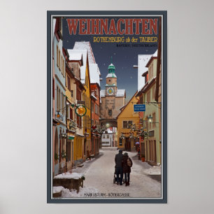 Rothenburg - Markusturm met Kerstmis Poster