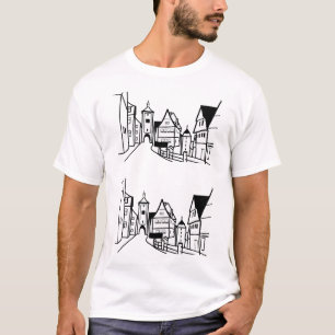 Rothenburg ob der Tauber, Beieren minimalistisch T-shirt
