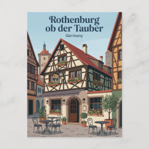 Rothenburg ob der Tauber cafégevel Duitsland Briefkaart